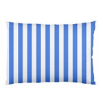 Vertical Stripes - White and Cornflower Blue Pillow Case (One Side)