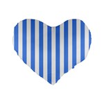 Vertical Stripes - White and Cornflower Blue Standard 16  Premium Heart Shape Cushion