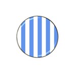 Vertical Stripes - White and Cornflower Blue Hat Clip Ball Marker