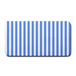 Vertical Stripes - White and Cornflower Blue Medium Bar Mat