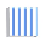 Vertical Stripes - White and Cornflower Blue 4 x 4  Acrylic Photo Block