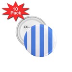Vertical Stripes - White and Cornflower Blue 1.75  Button (10 pack)
