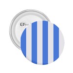 Vertical Stripes - White and Cornflower Blue 2.25  Button