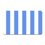 Vertical Stripes - White and Cornflower Blue Magnet (Rectangular)