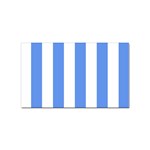 Vertical Stripes - White and Cornflower Blue Sticker Rectangular (100 pack)