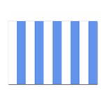 Vertical Stripes - White and Cornflower Blue Sticker A4 (100 pack)