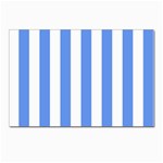 Vertical Stripes - White and Cornflower Blue Postcard 4 x 6  (Pkg of 10)