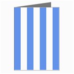 Vertical Stripes - White and Cornflower Blue Greeting Card
