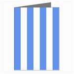 Vertical Stripes - White and Cornflower Blue Greeting Cards (Pkg of 8)