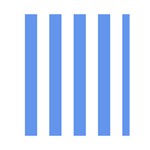 Vertical Stripes - White and Cornflower Blue Greeting Card 4.5  x 6 