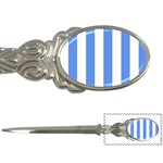Vertical Stripes - White and Cornflower Blue Letter Opener