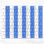 Vertical Stripes - White and Cornflower Blue Jigsaw Puzzle (Rectangular)