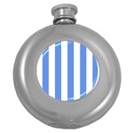Vertical Stripes - White and Cornflower Blue Hip Flask (5 oz)