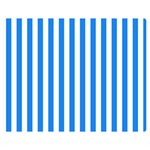 Vertical Stripes - White and Dodger Blue Double Sided Flano Blanket (Medium)