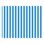 Vertical Stripes - White and Dodger Blue Double Sided Flano Blanket (Large)