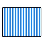 Vertical Stripes - White and Dodger Blue Double Sided Fleece Blanket (Small) (Two Sides)