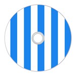 Vertical Stripes - White and Dodger Blue CD Wall Clock