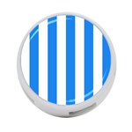 Vertical Stripes - White and Dodger Blue 4-Port USB Hub (Two Sides)