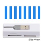 Vertical Stripes - White and Dodger Blue Memory Card Reader (Stick)