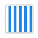 Vertical Stripes - White and Dodger Blue Memory Card Reader with Storage (Square)