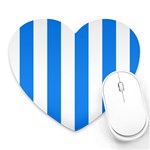 Vertical Stripes - White and Dodger Blue Heart Mousepad