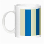 Vertical Stripes - White and Dodger Blue Night Luminous Mug