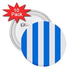 Vertical Stripes - White and Dodger Blue 2.25  Button (10 pack)
