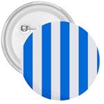 Vertical Stripes - White and Dodger Blue 3  Button