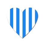 Vertical Stripes - White and Dodger Blue Magnet (Heart)
