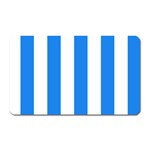 Vertical Stripes - White and Dodger Blue Magnet (Rectangular)