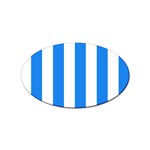 Vertical Stripes - White and Dodger Blue Sticker Oval (100 pack)
