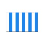 Vertical Stripes - White and Dodger Blue Sticker Rectangular (10 pack)