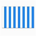 Vertical Stripes - White and Dodger Blue Postcard 4  x 6 