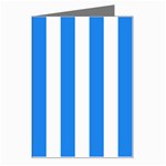 Vertical Stripes - White and Dodger Blue Greeting Card