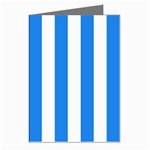 Vertical Stripes - White and Dodger Blue Greeting Cards (Pkg of 8)