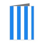 Vertical Stripes - White and Dodger Blue Mini Greeting Card