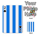 Vertical Stripes - White and Dodger Blue Playing Cards 54 Designs