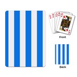 Vertical Stripes - White and Dodger Blue Playing Cards Single Design