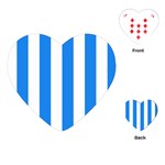 Vertical Stripes - White and Dodger Blue Playing Cards (Heart)