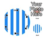 Vertical Stripes - White and Dodger Blue Playing Cards 54 (Round)