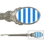 Vertical Stripes - White and Dodger Blue Letter Opener