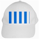 Vertical Stripes - White and Dodger Blue White Cap