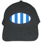 Vertical Stripes - White and Dodger Blue Black Cap