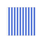 Vertical Stripes - White and Royal Blue Satin Bandana Scarf