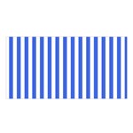 Vertical Stripes - White and Royal Blue Satin Shawl