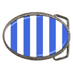 Vertical Stripes - White and Royal Blue Belt Buckle