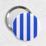 Vertical Stripes - White and Royal Blue 2.25  Handbag Mirror