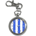 Vertical Stripes - White and Royal Blue Key Chain Watch