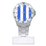Vertical Stripes - White and Royal Blue Nurses Watch