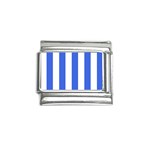Vertical Stripes - White and Royal Blue Italian Charm (9mm)